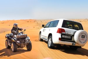 Dubai Desert 4x4 Dune Bashing, Self-Ride 30min ATV Quad, Camel Ride, Shows, Dinner at Majlis 